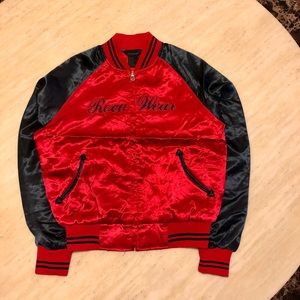 New Rocawear Baseball Bomber Jacket Red/Navy S/M